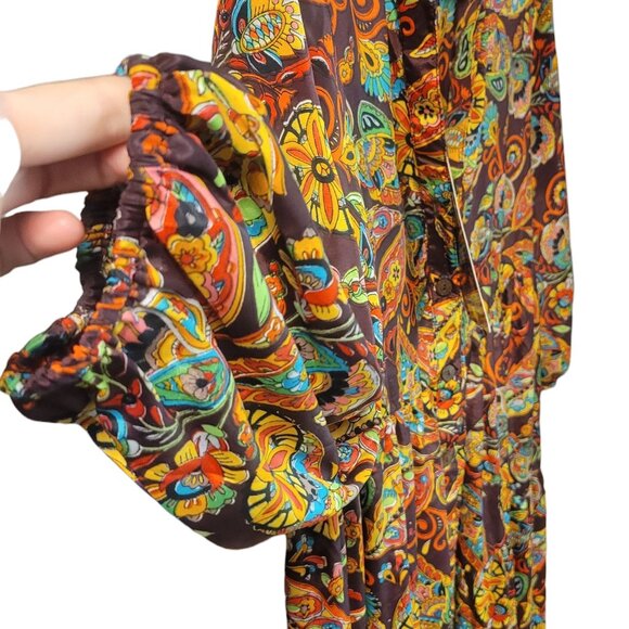 NWT Me 2 Magic Women's Boho Paisley Anthropologie Maxi Peasant Dress Small - Picture 4 of 10